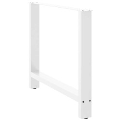 Pieds de table à manger Blanc 2 pièces 90 x (72-73) cm Acier 535784535784