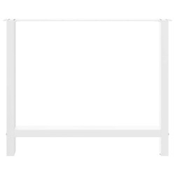 Pieds de table à manger Blanc 2 pièces 90 x (72-73) cm Acier 535784535784