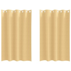 Rideaux occultants avec anneaux 2 pcs Beige 175 x 140 cm 535785535785