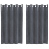 Rideaux occultants 2 pcs Gris clair 140 x 140 cm Velours 535786535786