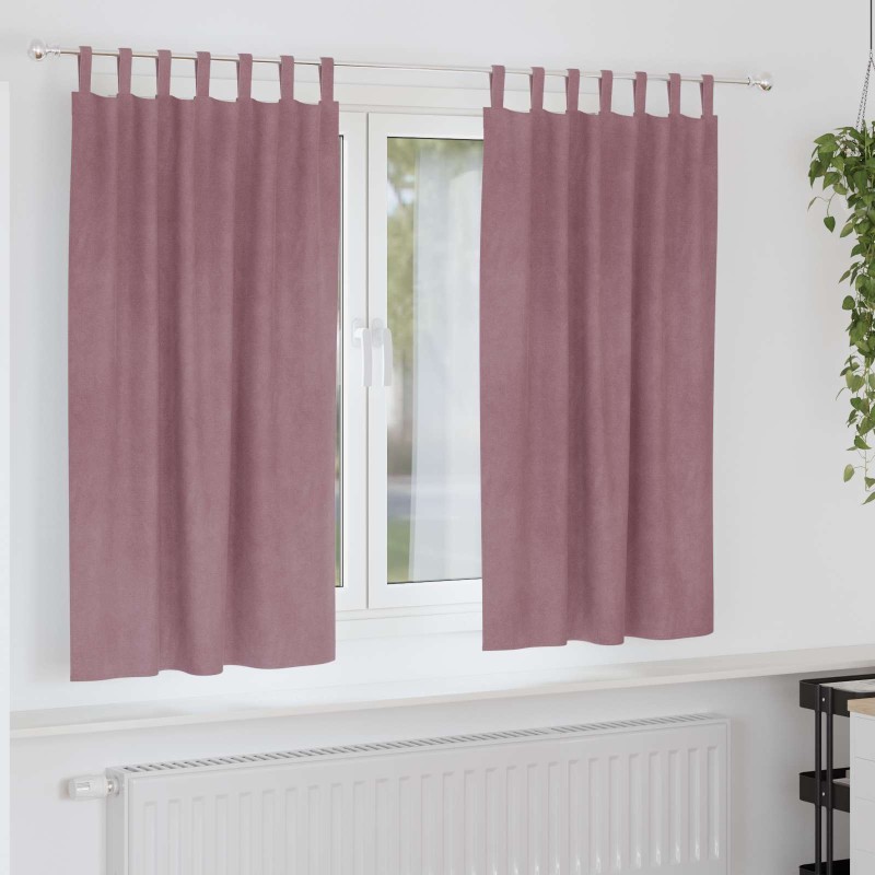 Rideaux occultants 2 pcs Rose foncé 140 x 175 cm Velours 535788535788