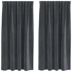 Rideaux occultants 2 pcs Gris clair 140 x 175 cm Velours 535791535791