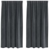 Rideaux occultants 2 pcs Gris clair 140 x 175 cm Velours 535791535791