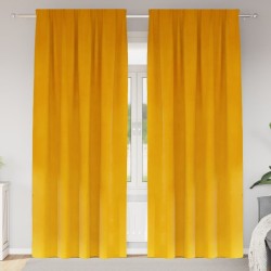 Rideaux occultants 2 pcs Jaune moutarde 140 x 260 cm Velours 535793535793