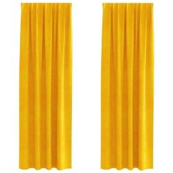 Rideaux occultants 2 pcs Jaune moutarde 140 x 260 cm Velours 535793535793