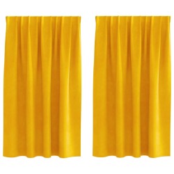 Rideaux occultants 2 pcs Jaune moutarde 140 x 140 cm Velours 535794535794