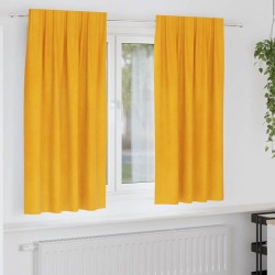 Rideaux occultants 2 pcs Jaune moutarde 140 x 175 cm Velours 535795535795