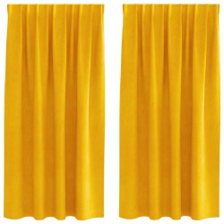 Rideaux occultants 2 pcs Jaune moutarde 140 x 175 cm Velours 535795535795