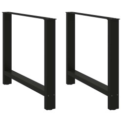 Pieds de table à manger Noir 2 pièces 100x(72-73) cm Acier 535798535798