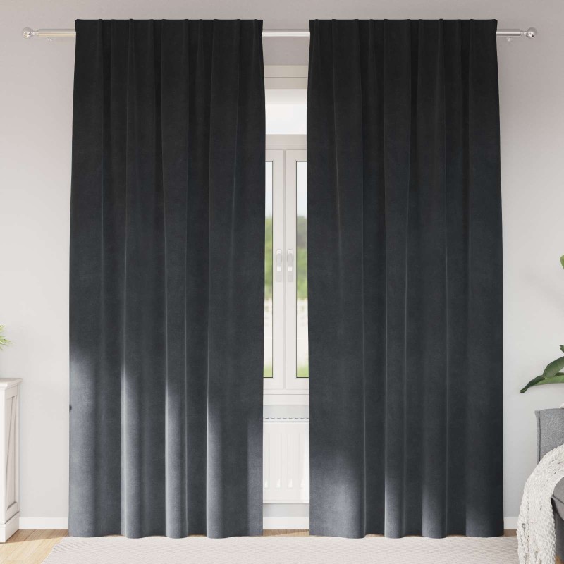 Rideaux occultants 2 pcs Gris clair 140 x 260 cm Velours 535799535799