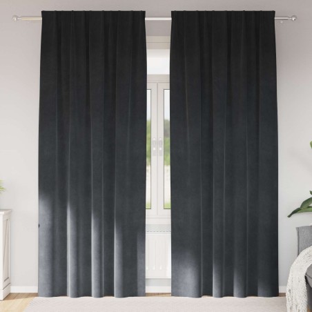 Rideaux occultants 2 pcs Gris clair 140 x 260 cm Velours 535799535799