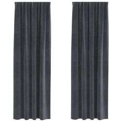 Rideaux occultants 2 pcs Gris clair 140 x 260 cm Velours 535799535799