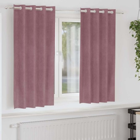 Rideaux occultants 2 pcs Rose foncé 140 x 175 cm Velours 535804535804