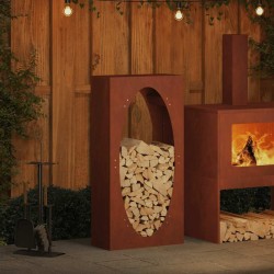 Étagère à bois 50x23x100 cm acier résistant aux intempéries 535805535805