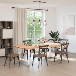 Pieds de table à manger Blanc 2 pièces 100 x (72-73) cm Acier 535807535807