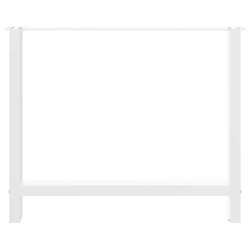 Pieds de table à manger Blanc 2 pièces 100 x (72-73) cm Acier 535807535807