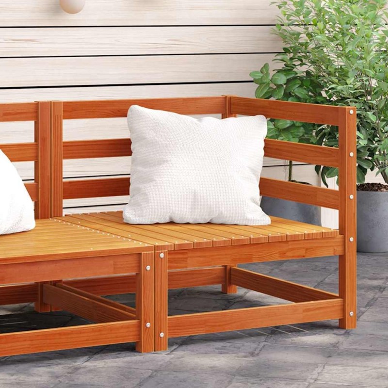 Canapé d'angle de jardin cire marron 70x70x67cm bois pin massif 535875535875