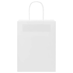 Sacs en papier 250 pcs avec poignées blanc 21x11x28 cm 535881535881