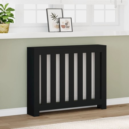 Cache-radiateur noir 104x20x82 cm bois d'ingénierie 535890535890