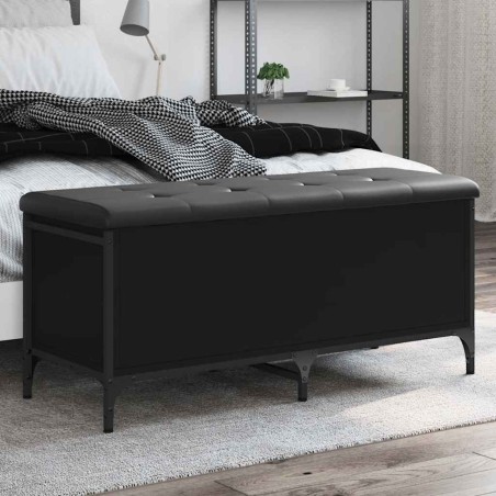 Banc de rangement noir 102x42x45 cm bois d'ingénierie 535894535894