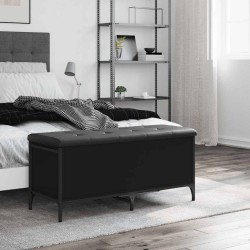 Banc de rangement noir 102x42x45 cm bois d'ingénierie 535894535894