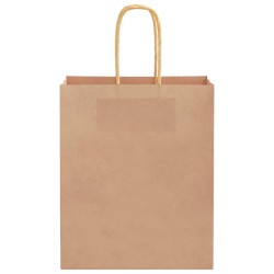 Sacs en papier 50 pcs avec poignées marron 18x8x22 cm 535910535910