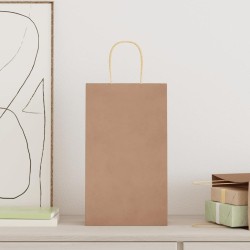 Sacs en papier 50 pcs avec poignées marron 21x11x36 cm 535915535915