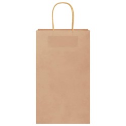 Sacs en papier 50 pcs avec poignées marron 21x11x36 cm 535915535915