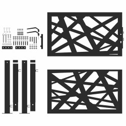 Portail de jardin noir 100x100 cm acier conception de lumière 535920535920