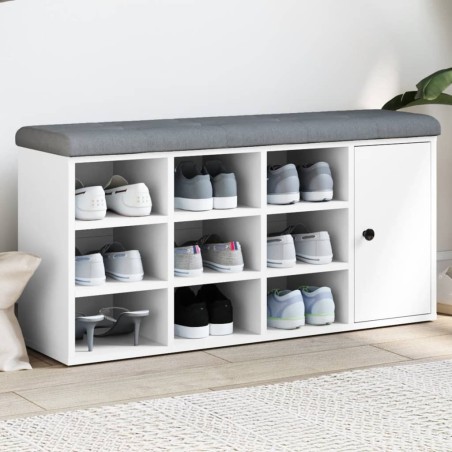 Banc à chaussures blanc 102x32x50 cm bois d'ingénierie 535921535921