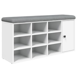 Banc à chaussures blanc 102x32x50 cm bois d'ingénierie 535921535921