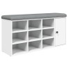 Banc à chaussures blanc 102x32x50 cm bois d'ingénierie 535921535921