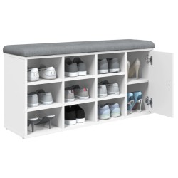 Banc à chaussures blanc 102x32x50 cm bois d'ingénierie 535921535921