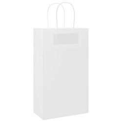 Sacs en papier 50 pcs avec poignées blanc 21x11x36 cm 535922535922