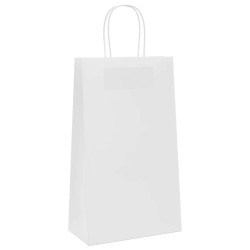 Sacs en papier 50 pcs avec poignées blanc 21x11x36 cm 535922535922