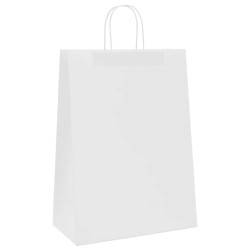 Sacs en papier 50 pcs avec poignées blanc 32x17x44 cm 535925535925