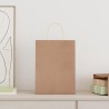 Sacs en papier 250 pcs avec poignées marron 26x12x35 cm 535926535926