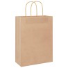Sacs en papier 250 pcs avec poignées marron 26x12x35 cm 535926535926