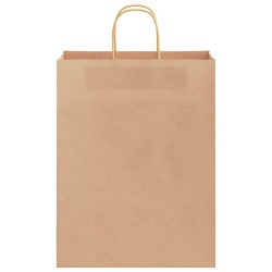 Sacs en papier 50 pcs avec poignées marron 32x12x42 cm 535927535927
