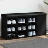 Banc à chaussures noir 102x32x50 cm bois d'ingénierie 535928535928