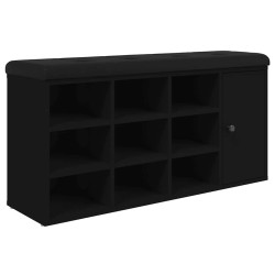 Banc à chaussures noir 102x32x50 cm bois d'ingénierie 535928535928