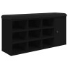 Banc à chaussures noir 102x32x50 cm bois d'ingénierie 535928535928