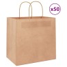 Sacs en papier 50 pcs avec poignées marron 26x17x25 cm 535929535929