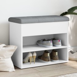 Banc à chaussures Blanc 62x32x50 cm Bois d'ingénierie 535930535930