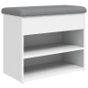 Banc à chaussures Blanc 62x32x50 cm Bois d'ingénierie 535930535930