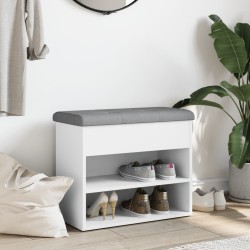 Banc à chaussures Blanc 62x32x50 cm Bois d'ingénierie 535930535930
