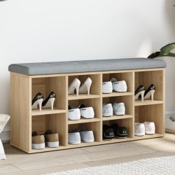 Banc à chaussures chêne sonoma 102x32x50 cm bois d'ingénierie 535931535931