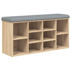 Banc à chaussures chêne sonoma 102x32x50 cm bois d'ingénierie 535931535931