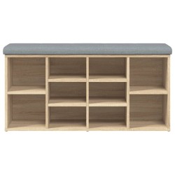 Banc à chaussures chêne sonoma 102x32x50 cm bois d'ingénierie 535931535931