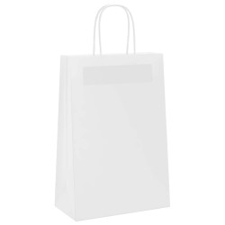 Sacs en papier 50 pcs avec poignées blanc 21x11x31 cm 535932535932